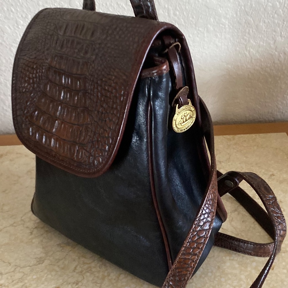 BRAHMIN Vintage Leather Backpack- Small, Dressy, Classical